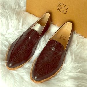 Zou Xou Loafer in Black Embossed Snake US 10